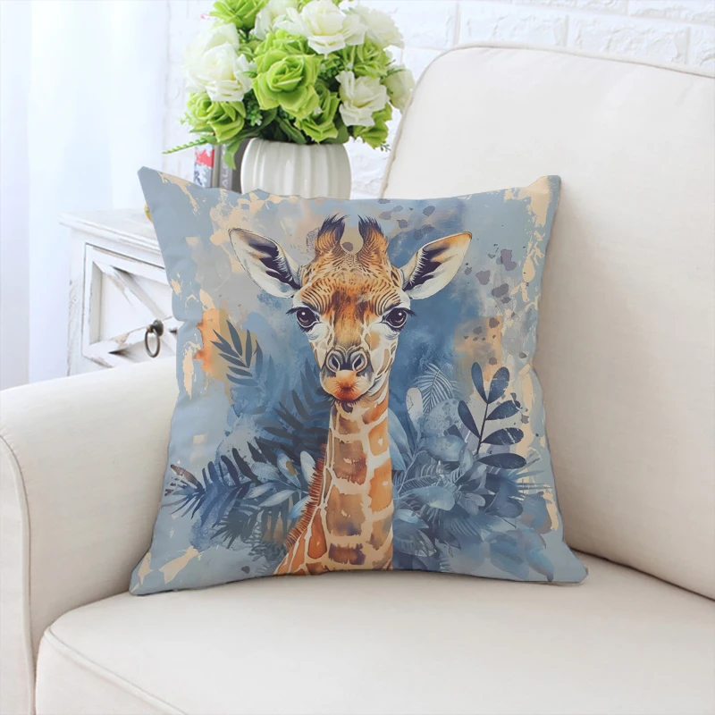 

Cute Cartoon Giraffe Decorative Pillowcase 40x40 Cover for Pillow Cases 45x45 Cushions Covers Cushion Cover 45*45 Home Decor