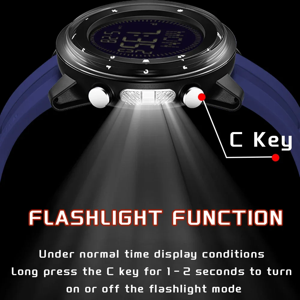 SANDA New Men Women Electron Watch Fashion Dial Count Down Timer Waterproof Watch LED Luminous Digital Analog Sport Watch