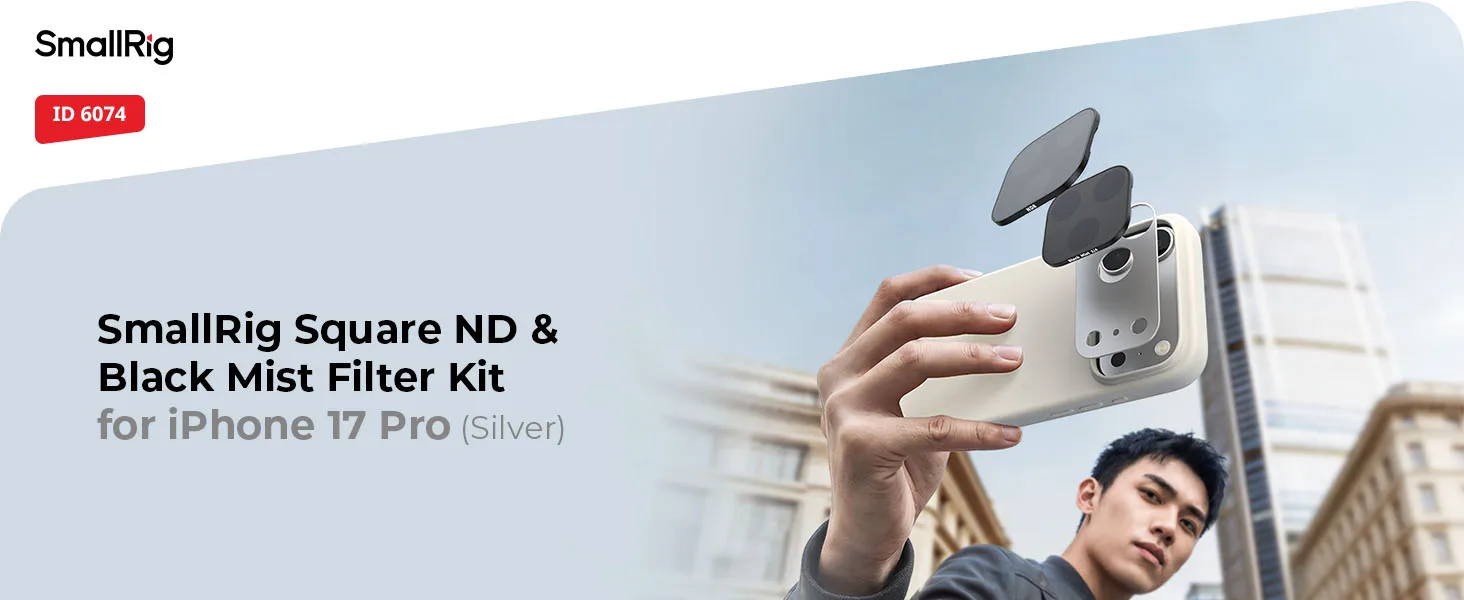 SmallRig Square ND & Black Mist Filter Kit für iPhone 17 Pro und iPhone 17 Pro Max, 3 Farben zur Auswahl mit ND2/4/8/16/32 & Halterung – Detail 6