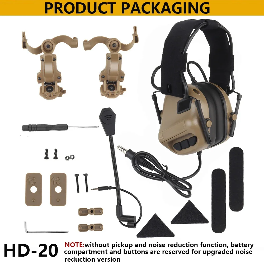 GEN5 Tactische Headset Militar Jacht Schieten Ruisonderdrukkende Hoofdtelefoon voor SNELLE Helm OPS Wendy M-LOK Arc Headset