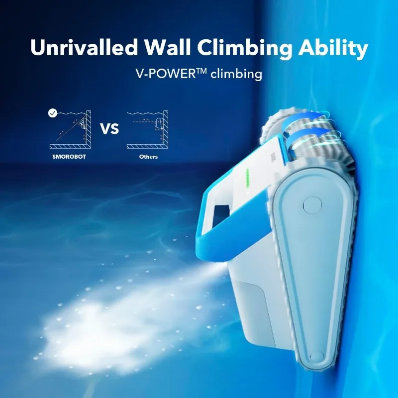Upgrade SMOROBOT Cordless Robotic Pool Cleaners for Inground Pools,3300GPH Strong Power,150 mins Runtime