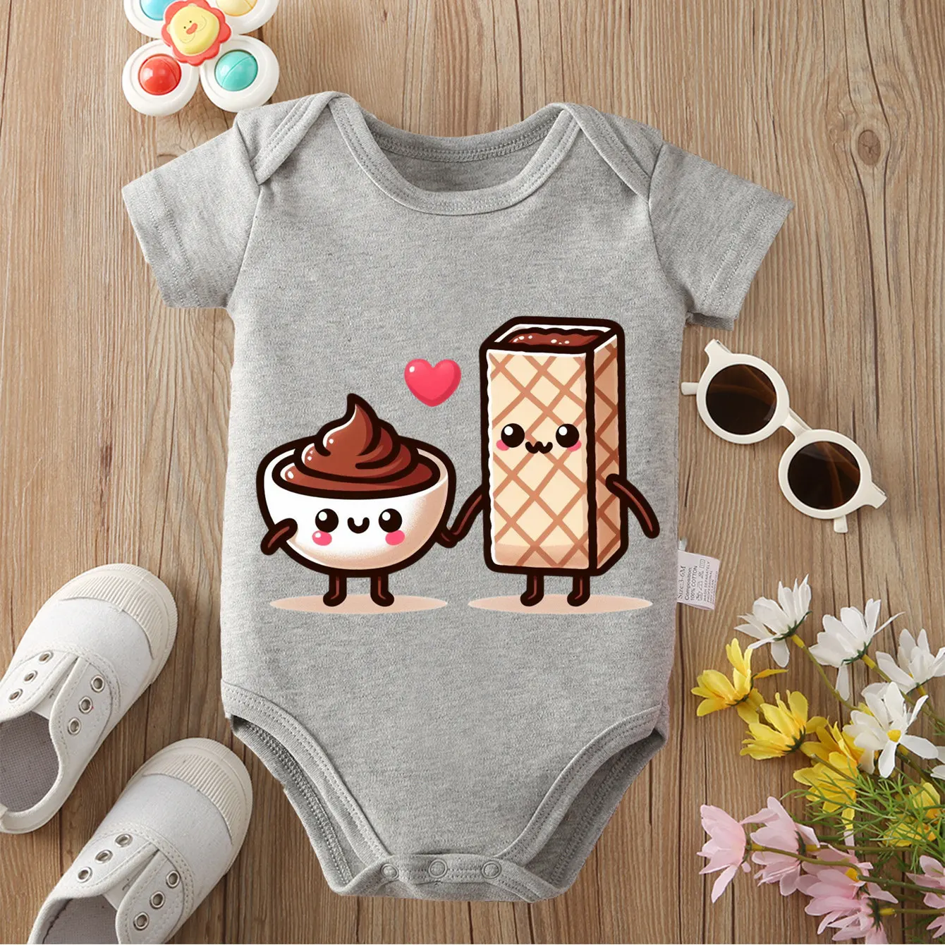 

Боди из чистого хлопка с лучшим партнером и шоколадным принтом, удобные комбинезоны для малышей, комбинезон для новорожденных от 0 до 12 месяцев