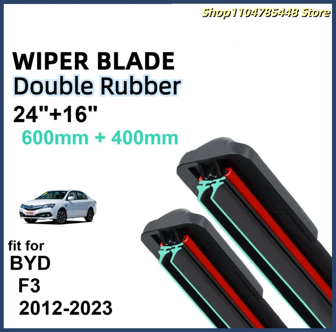 

Car Wiper for BYD F3 2012-2023 24" + 16" Front Rear Wiper Blades Brushes Cutter Accessories 2017 2018 2019 2020 2021 2022 2023