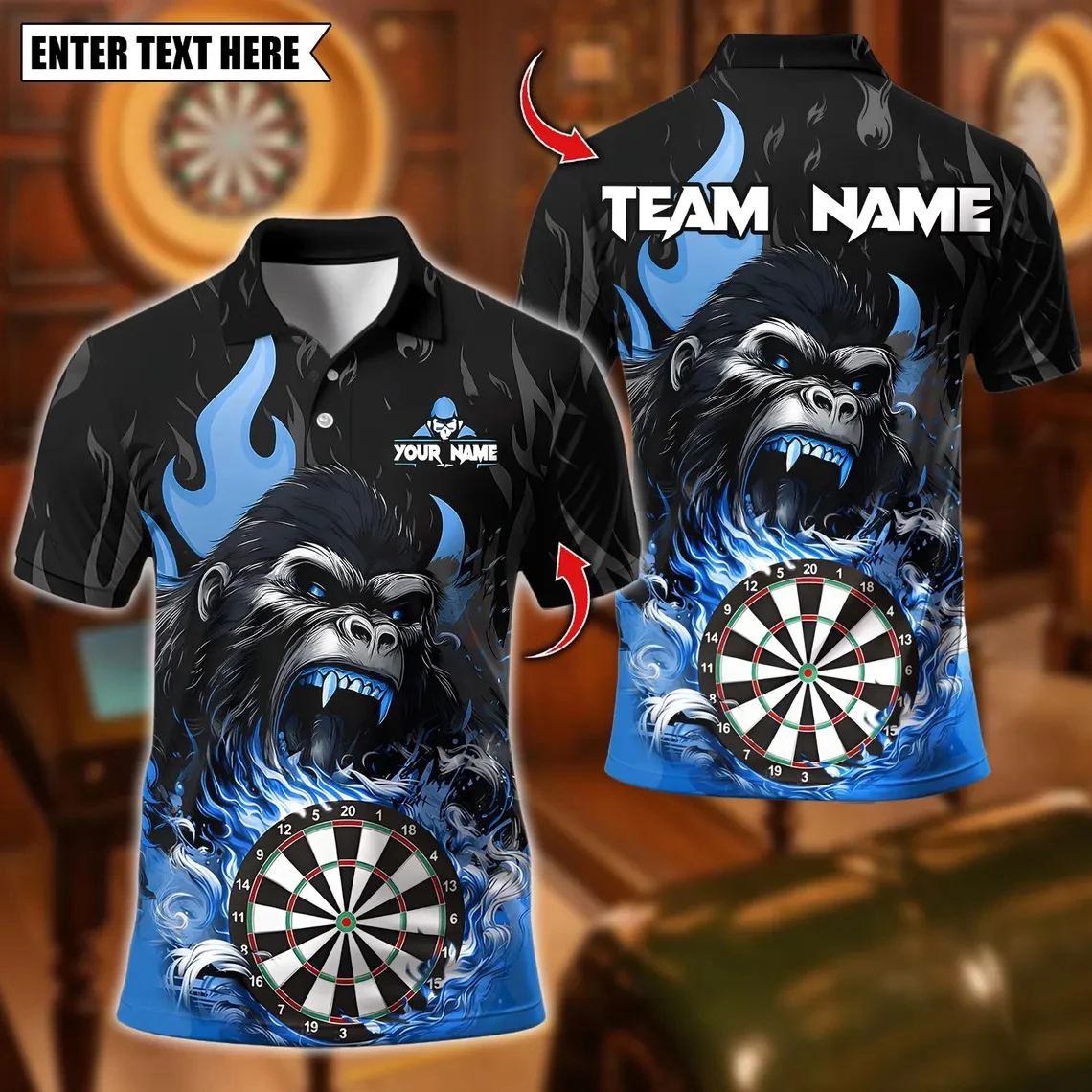 Hip Hop Crocodile Darts Polo Shirt Cartoon Animal Wolf Panda 3d Printed Print Personalized Name Shirt For Casual Dart Sports Tee