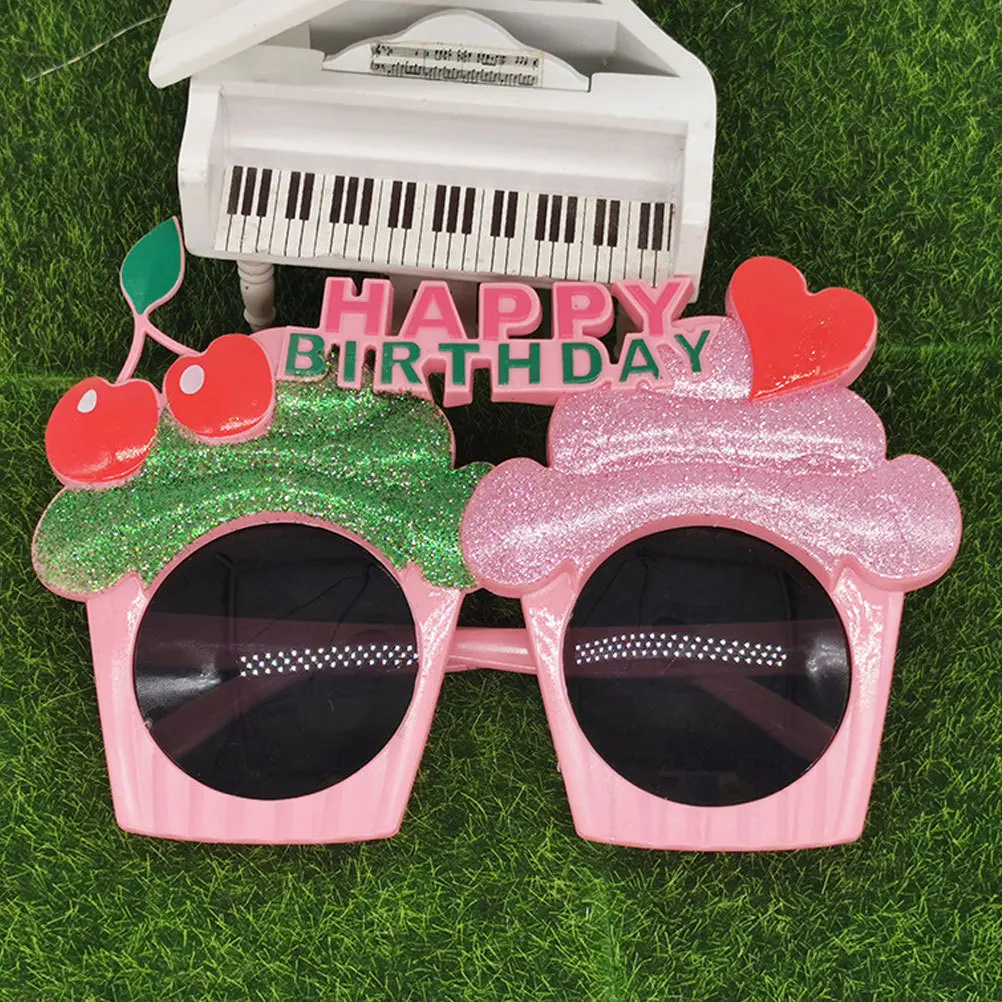 

2Pcs Birthday Sunglasses Heart Cherry Stylish Party Glasses Fashion Woman Eyewear Comfortable Gift Heart Sunglasses