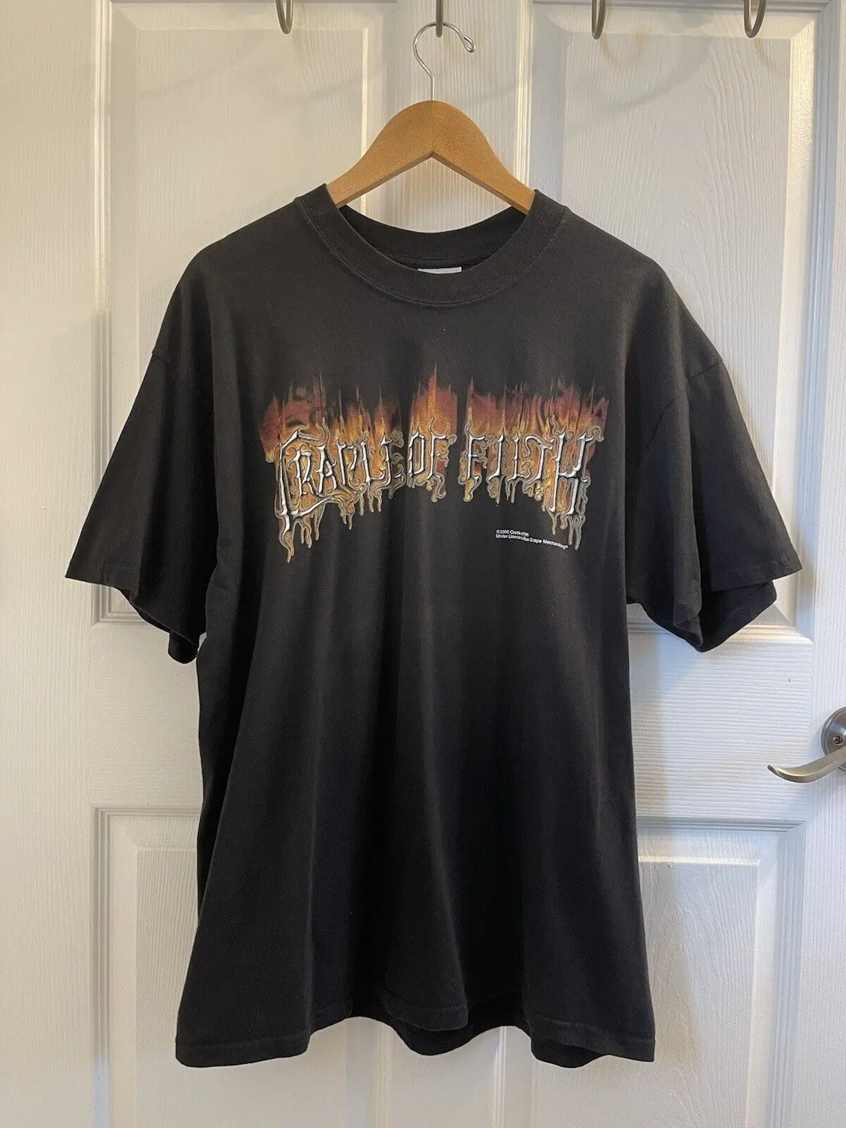 Vintage 2000 Cradle Of Filth Band T Shirt Sz Xl Blue Grape Merchandising