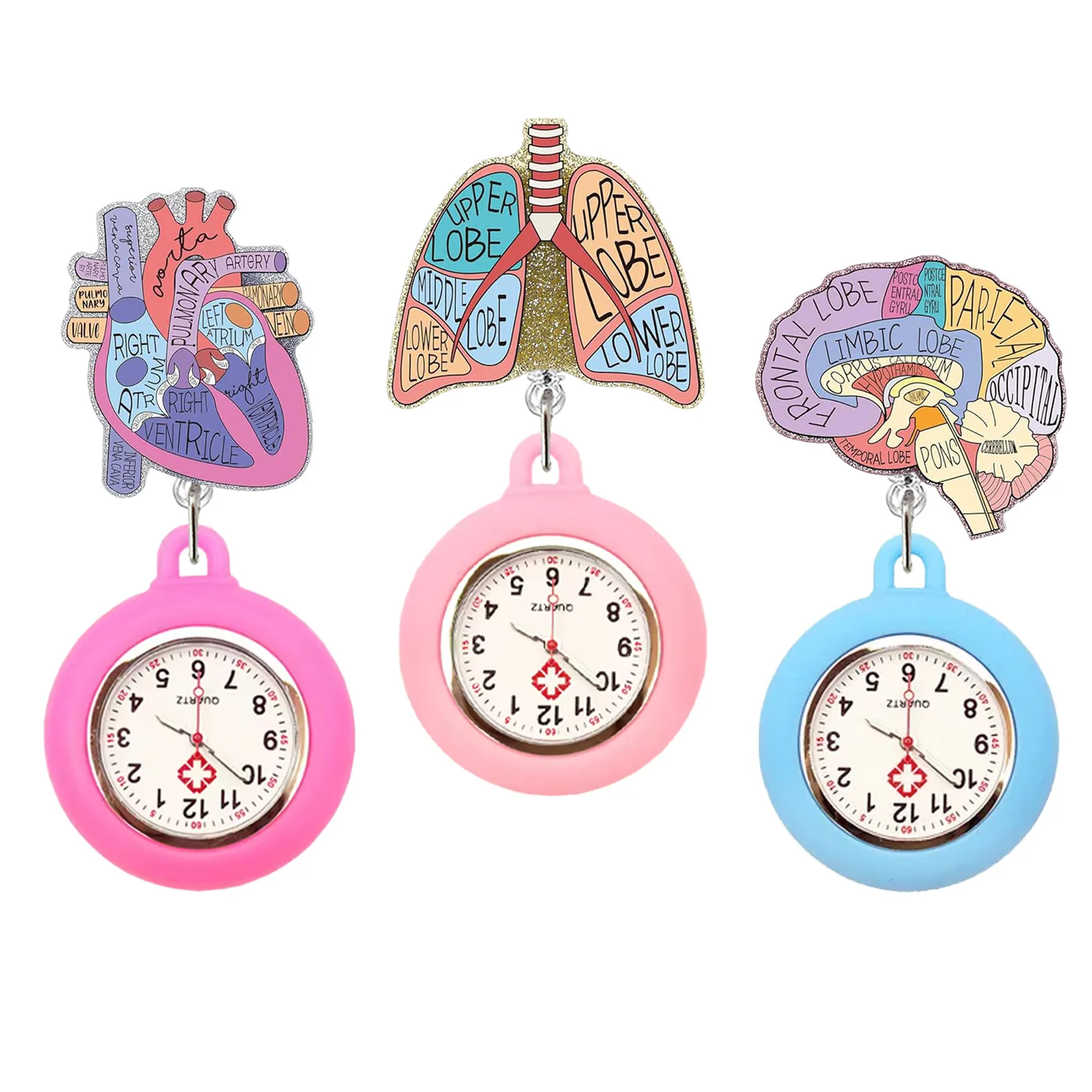 Original Clock Brain Badge Holder Retractable Acrylic Badge Holder Birthday Christmas Students Doctors and nurses' day gift