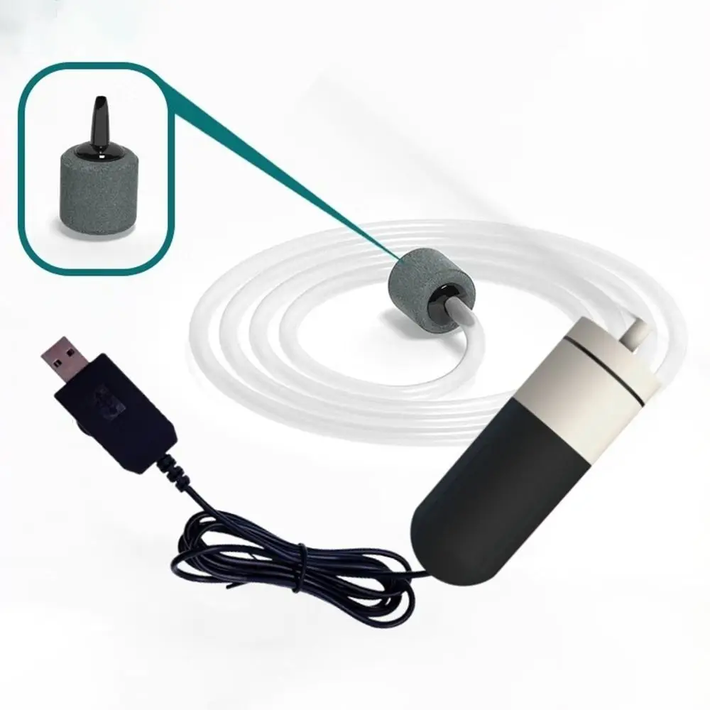 Adjustable Speed Aquarium Oxygen Air Pump Ultra Quiet USB Charging Air Compressor Aerator Portable Anti-slip Oxygen Aerator