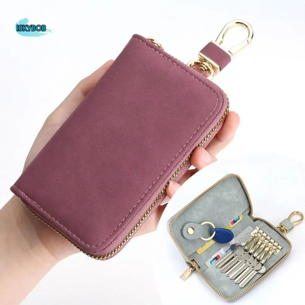 

DIY Zipper Closure Keychain Pouch Key Ring Durable Housekeepers Key Holder Portable Waterproof Car Key Organizer Men Women