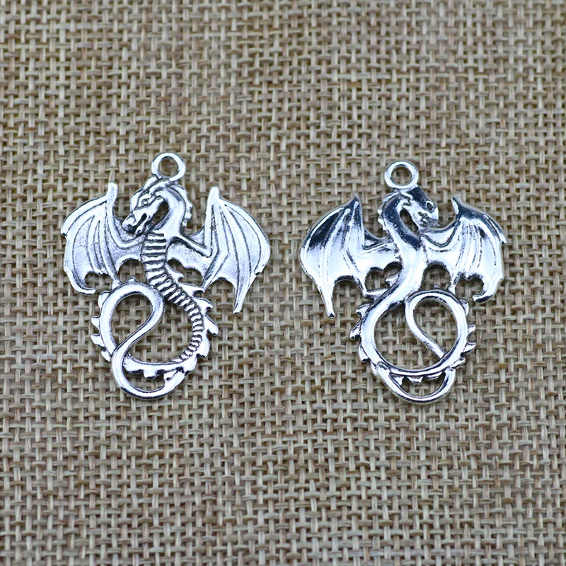 10pcs 27*35mm Dragon Charms Vintage Animals Dragon Fly Pendant Charm For Jewelry Pendant Making Wholesale