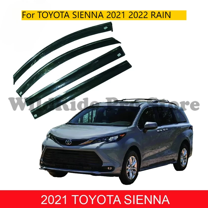 

CAR WINDOW VISOR WIND DEFLECTOR for TOYOTA SIENNA 2021 2022 RAIN GUARD SUN SIDE DOOR VENT VISOR WEATHER SHIELD SUN VISOR