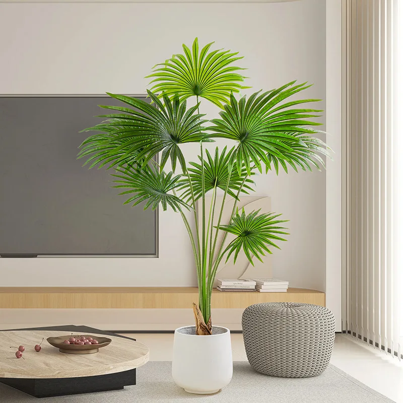 

Sculpture Tabletop Deco Plastic Artificial Palm Tree 100cm Modern Vintage Look Quality Low MOQ Christmas New Year for Sale