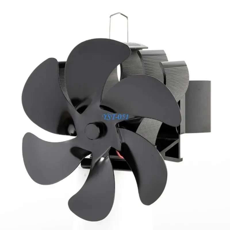 E15A 6 شفرات موقد مروحة BG606 مدفأة منزلية مروحة توزيع الحرارة بكفاءة هادئة