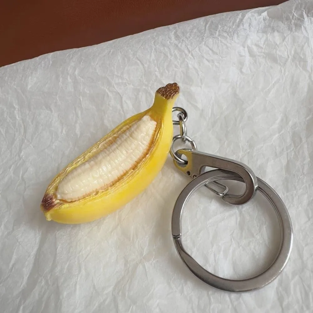 Mini Size 3D Simulation Keychain Three-Dimensional Resin Material Realistic Fruit Keychain Cute Bag Charm Pendant