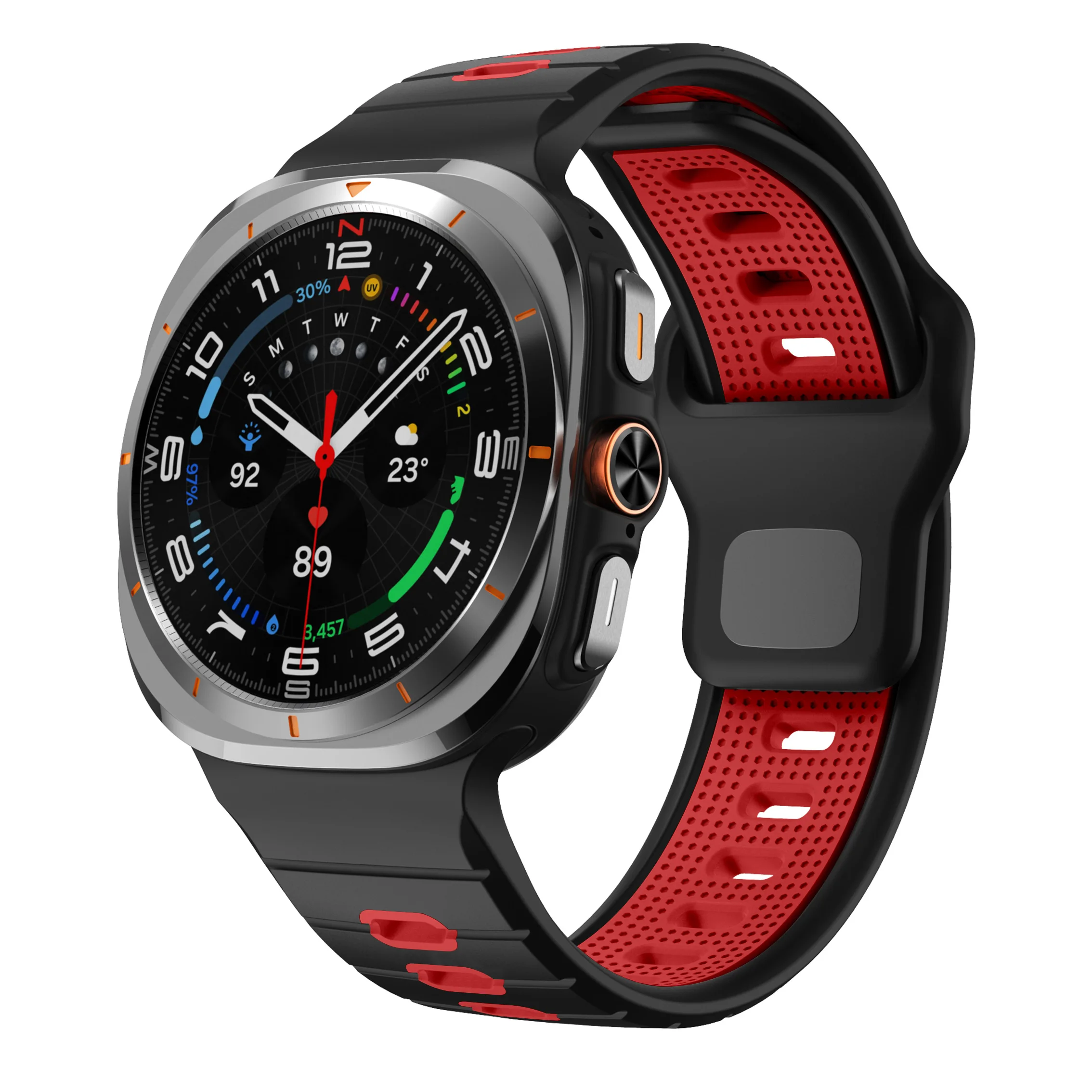 Zweifarbiges Silikon für Samsung Galaxy Watch 7 Ultra Armband 47 mm Zubehör Sport Silikonarmband