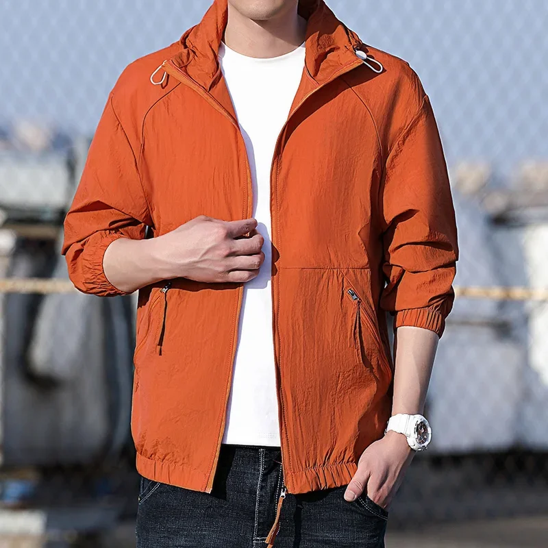 UPF50+ Men's Sunscreen Clothing 2024 Summer Outdoor UV Protection Bike Riding Hooded Coat Simple Fashion Couple Skin Clothes