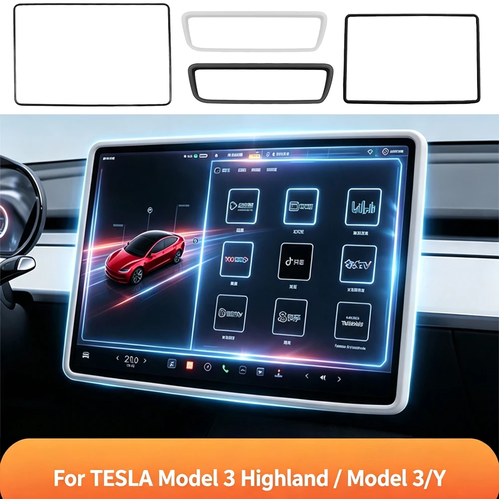 For Tesla Model 3 Y/YL Highland Juniper 2026 Car Silicone Display Screen Frame Rear View Mirror Edge Protector Car Accessories