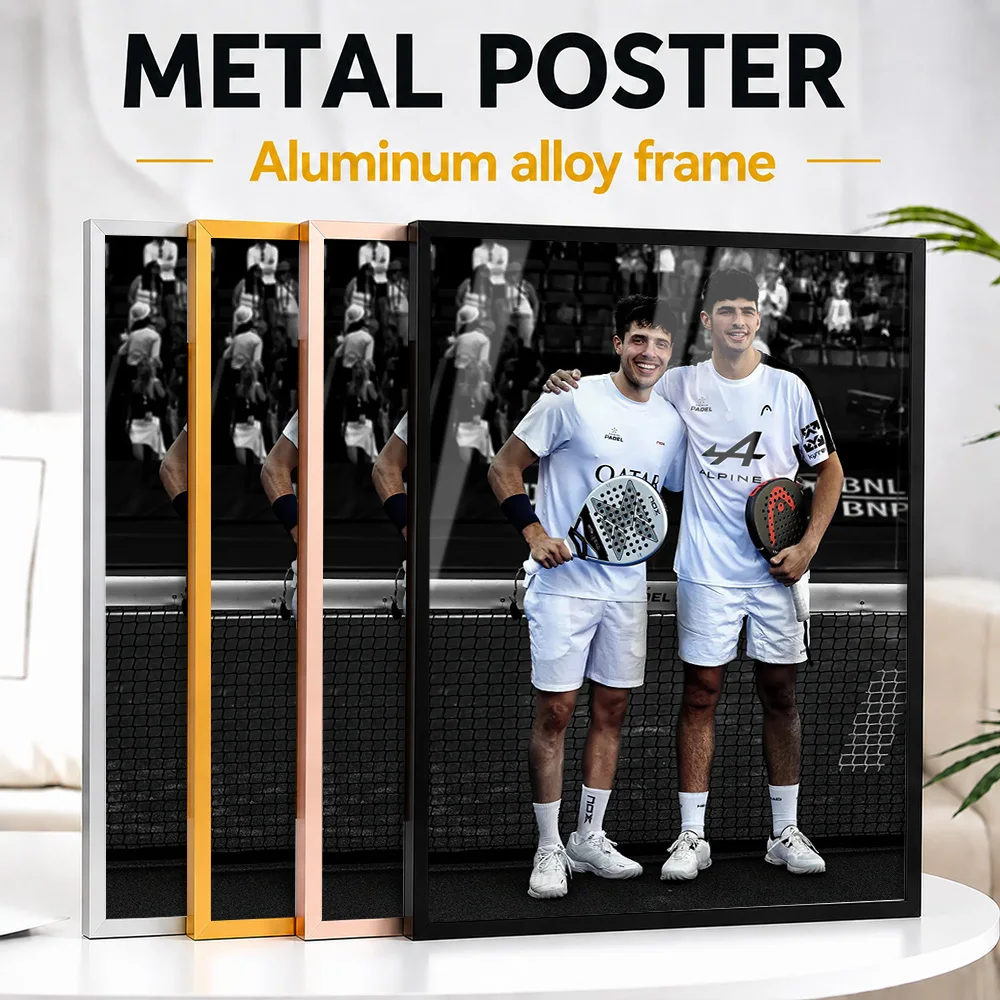 Arturo Coello And Agustín Tapia Padel Players Framed Metal Print Personalized Victory Tribute Wall Art Ideal For Athletes In Gym