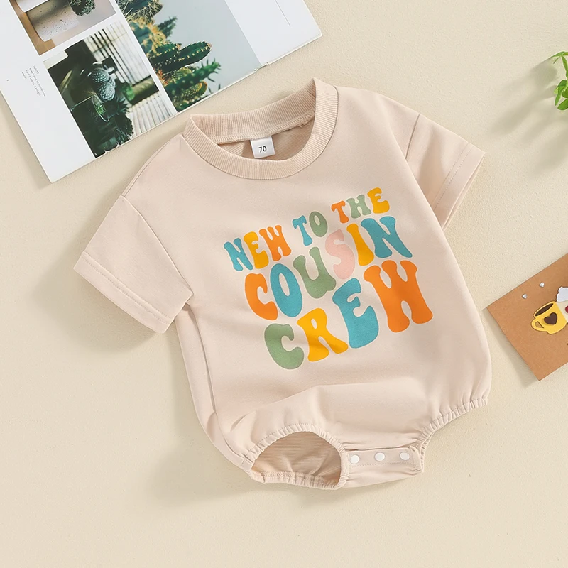 New to The Cousin Crew  Baby Bodysuit Boy Girl Short Sleeve Romper Tshirt Jumpsuit Newborn Summer Clothes