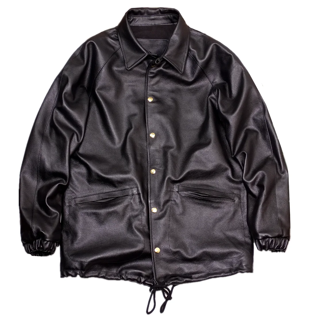 

Men's Jaet Tianen Top Layer Cowhide Leather Litchi Pattern Casual Faion Spring Season American Sle Loose Fit