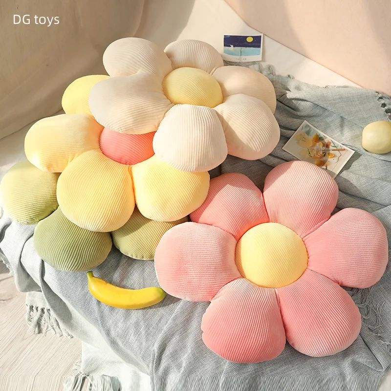 

35/45/55cm Stuffed Six Petal Flower Cushion Girly Room Decor Sunflower Pillow Bay Window Flower Chair Seat Bedroom Sofa Decor