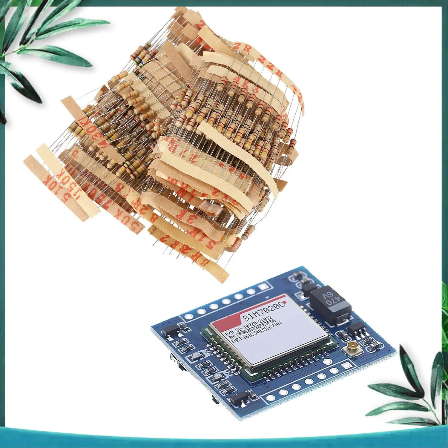 YSS-500Pcs 50 قيم 1/2 واط 0.5 واط 5% مقاومات فيلم الكربون مجموعة متنوعة و 1 قطعة لوحة تطوير SIM7020C وحدة NB-Iot #3