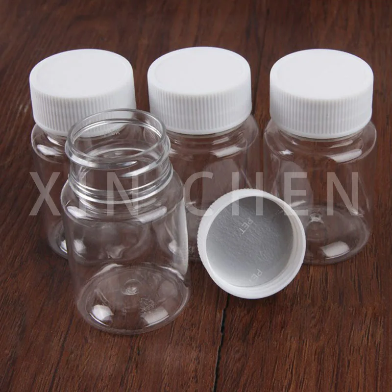 

100PCS Clear Seal Bottles Empty Medicine Bottle Plastic PET Solid Powder Pill Vial Container Reagent Packing 15ml 30ml 100ml