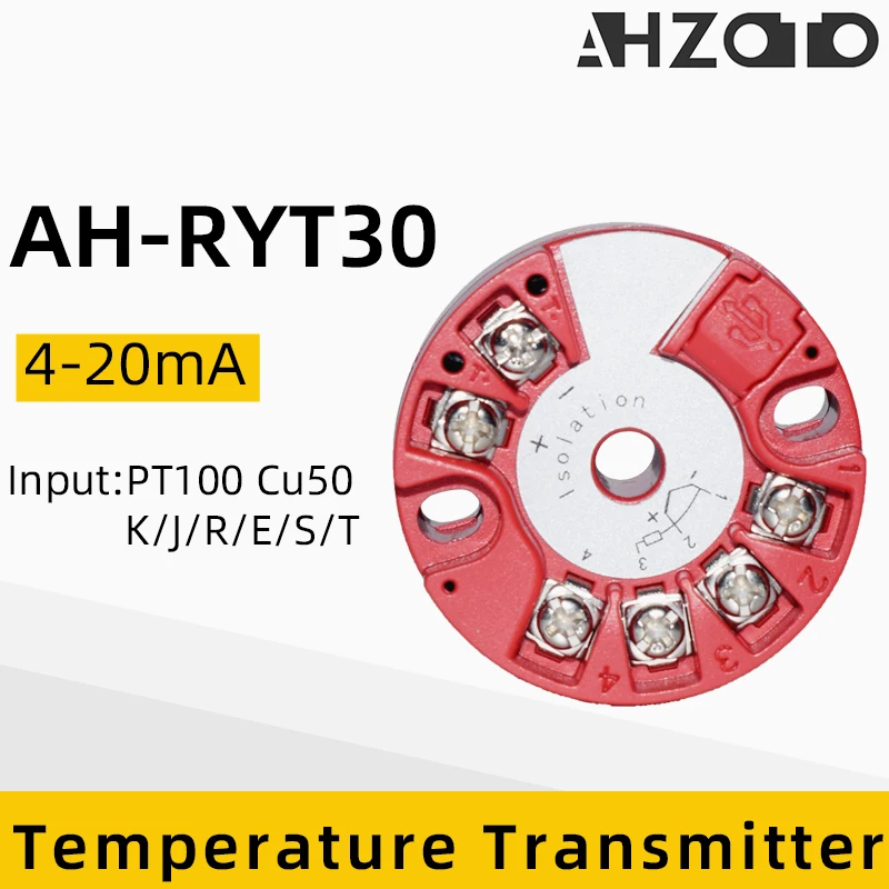 

Intelligent Integrated Temperature Transmitter Module Turns to 4-20mA Output RTD Pt100 Thermocouple Type K Isolation