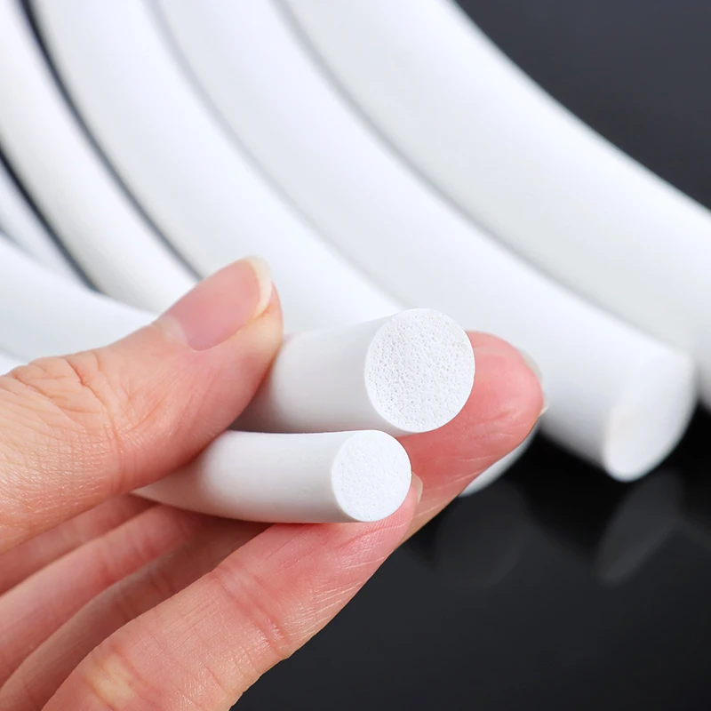 1/3/5m Silicone Rubber Foamed Strip Round Dia1-25mm White Sponge Backer Rod Seal Strips VMQ Foaming Cord