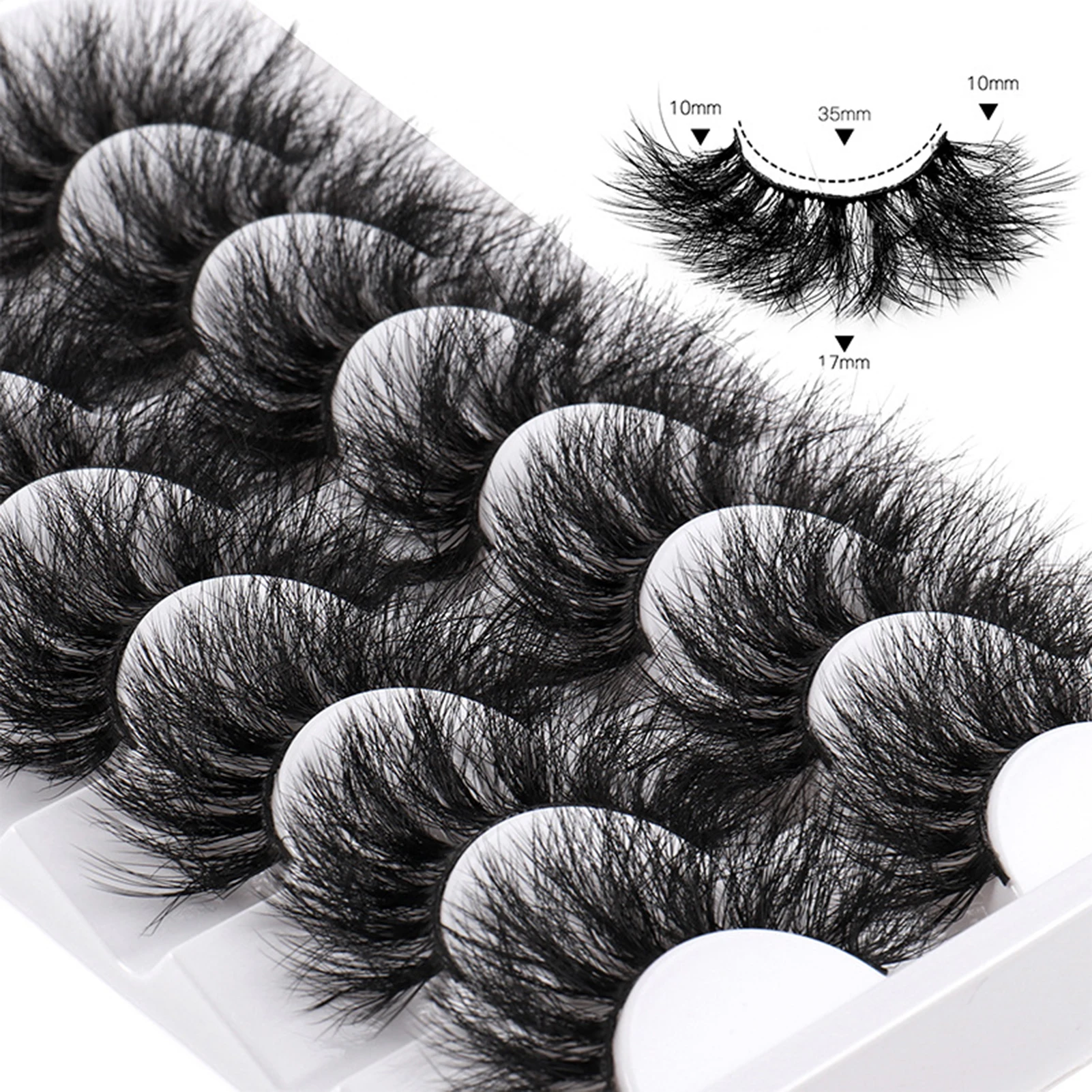 7 Pairs of Simulation False Eyelashes Premium Fluffy Volume Long Eyelashes for Women and Girls Cosmetic Supplies