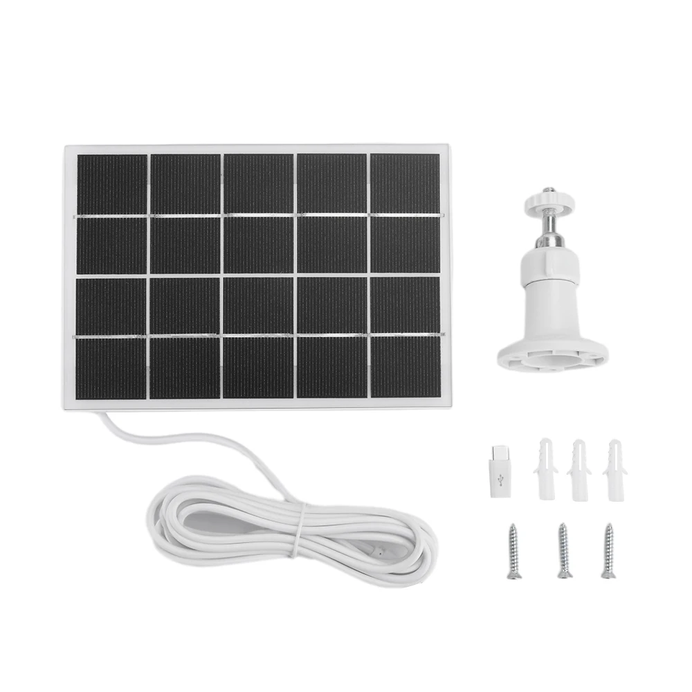 8W Camera Solar Panel Charger Type-c/DC5521 Interface Single Crystal Solar Charging Panel for Monitoring Security Cameras