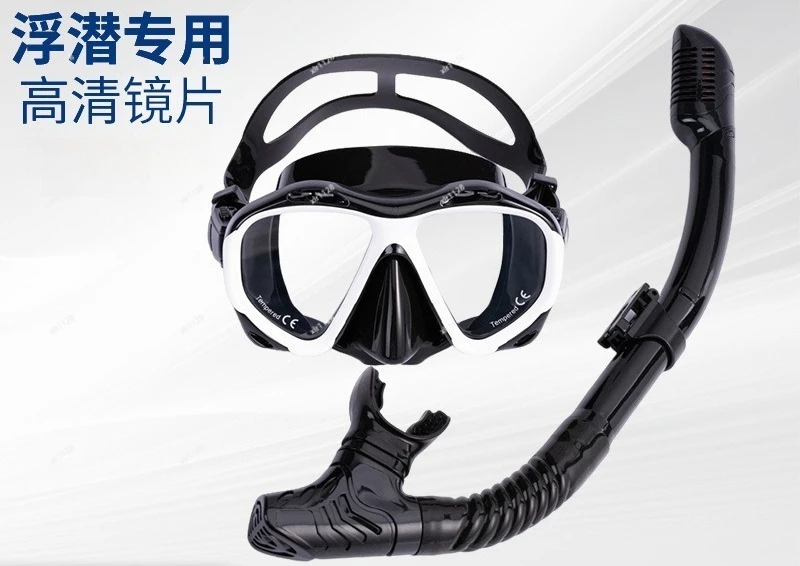 Snorkeling Set Dry Snorkel Tube Full Face Diving  Anti-Leak Swimming Gear for Adults