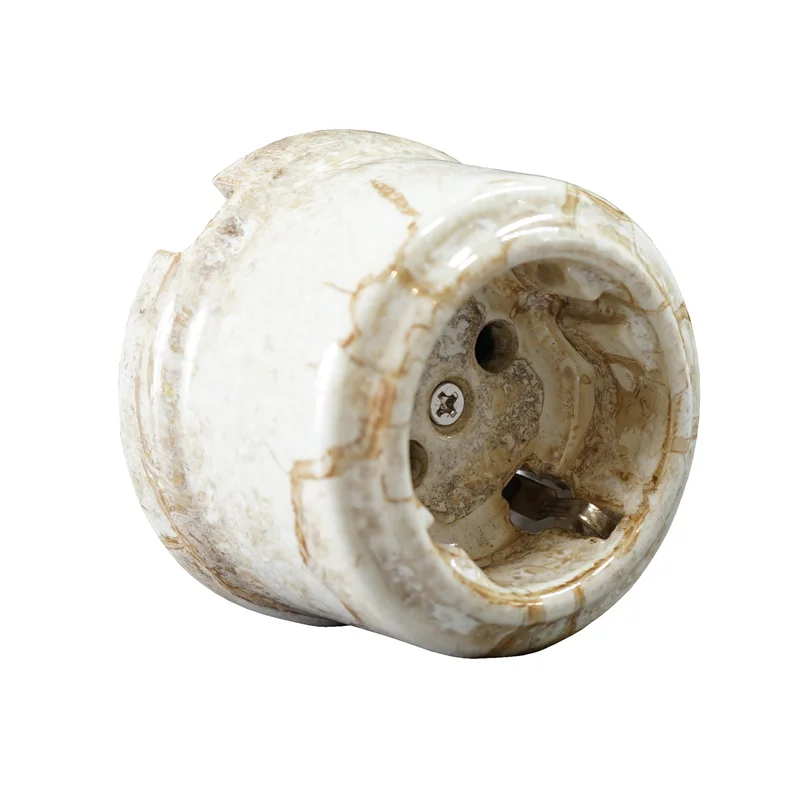 Prise électrique En Porcelaine Style Vintage – Sans Cadre, Ronde, 20A, Pour Intérieur Ou Terrasse
