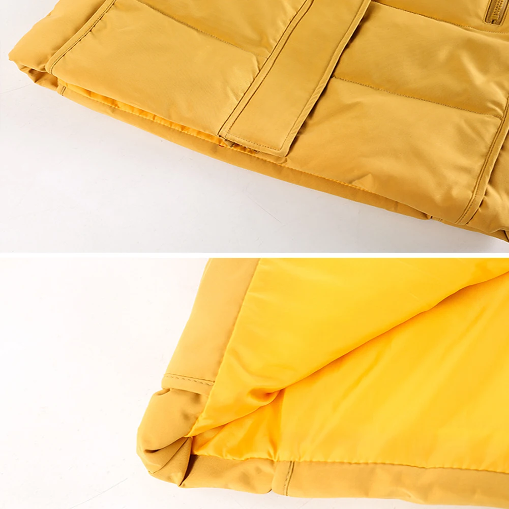 Girls Down Jacket Warm Thick Fur Hooded Cotton Coat Children Outerwear Zipper Letter Printed Long Puffer Coats for Winter
