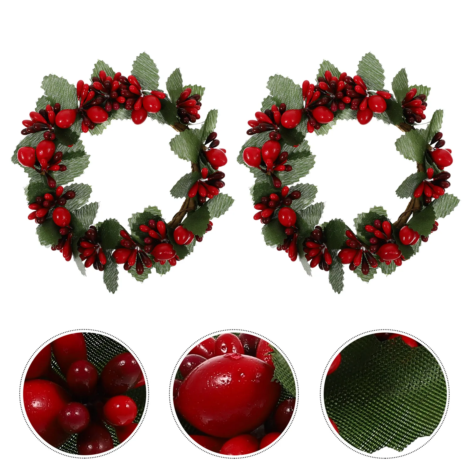 

2 Pcs Artificial Garland Traditional Decorative Wreath Pendant Supplies Decorations Christmas Crafts