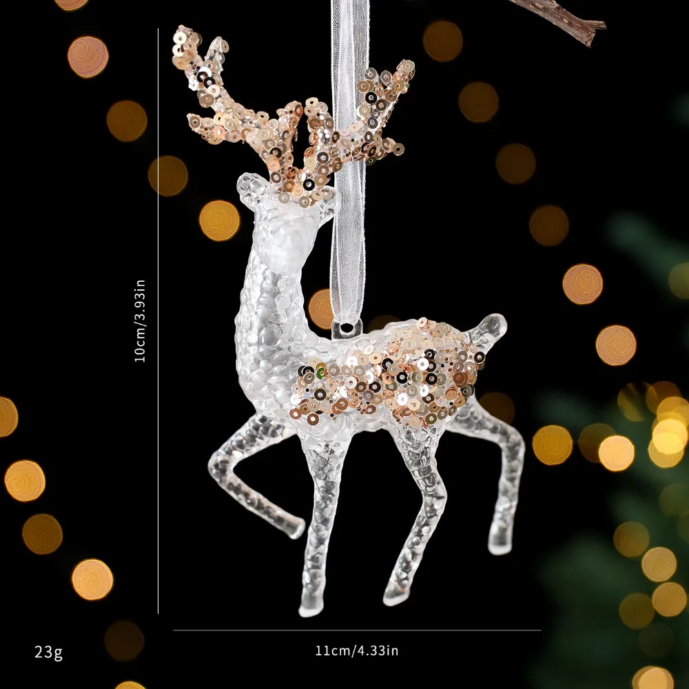 

Sparkling Snowflake Ice Strip Pendants Gold Sequin Ballet Girl Xmas Tree Hanging Ornament Exquisite DIY