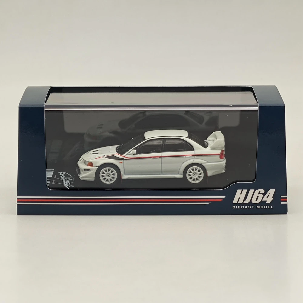 

1/64 Hobby Japan Lancer GSR Evolution VI T.M.E Special Coloring Package with Mud Flap Scortia White HJ642033CW Diecast Model Car