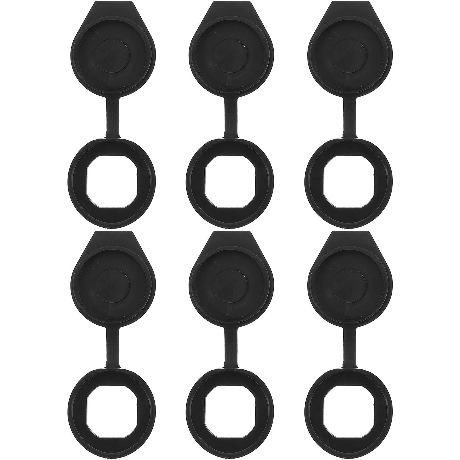 

6 Pcs Waterproof Cover Material Distribution Hole Weatherproof Black Dust Prevention Caps Fingerprint Lock Key Panel for Door