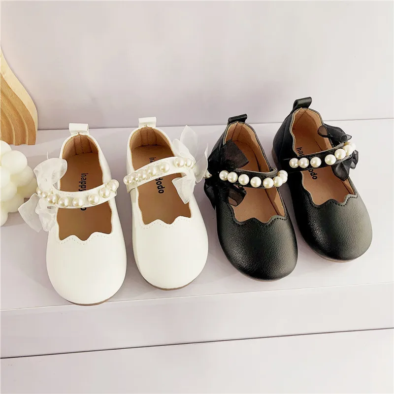 Zapatos Niña Girl Shoe Spring Autumn Pearl Girl Princess Shoe Fashion Single Shoes Bow Infant Mary Jane Shoes Kids Shoes Lolita