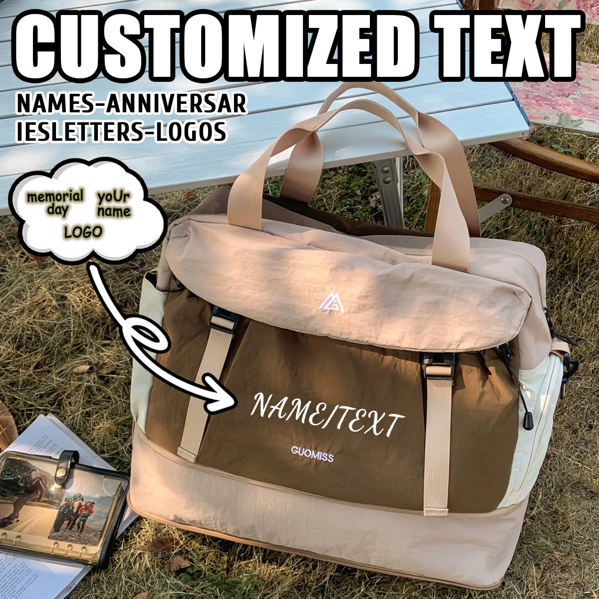 

Logo custom-made portable travel bag men's lightweight duffel bag short-distance women's portable business travel sports diy