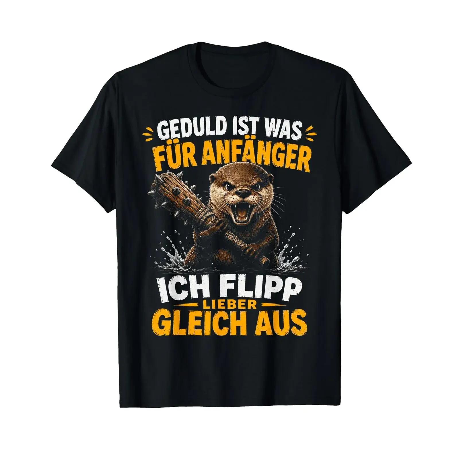 T shirt with German text Patience is for beginners Sarcasm Duck Language vintage Washed fashion designer clothes Unisex