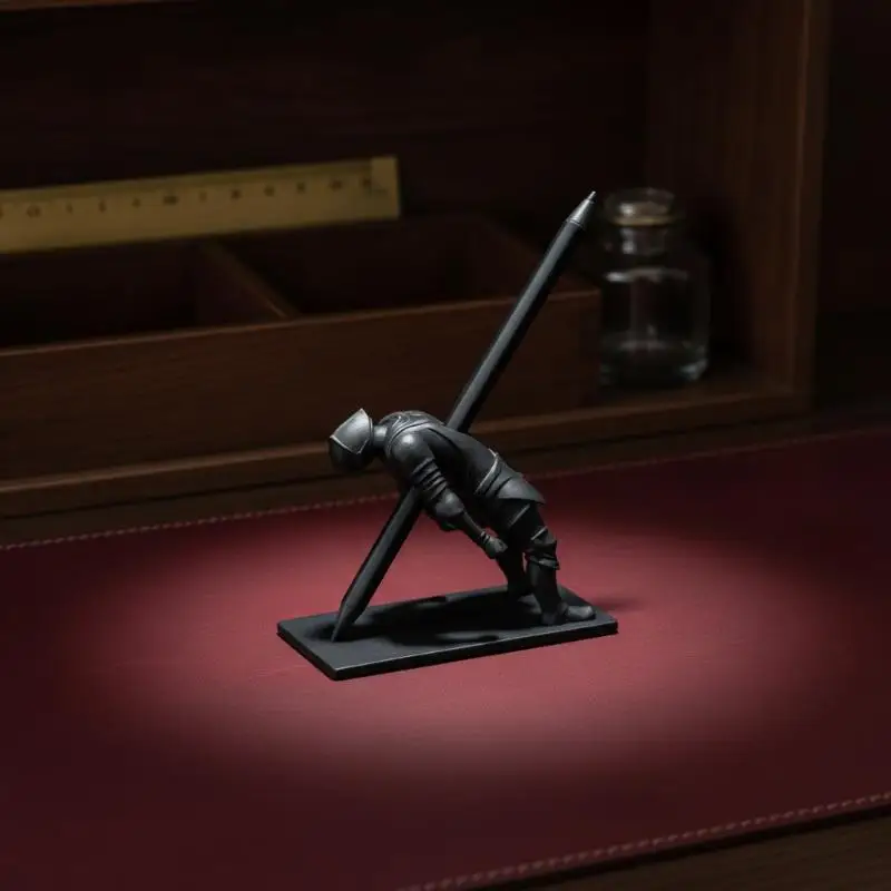 Knight Pen Holder Creative Desktop Pen Stand Armored Knight Desk Organizer Gothic Office Decor