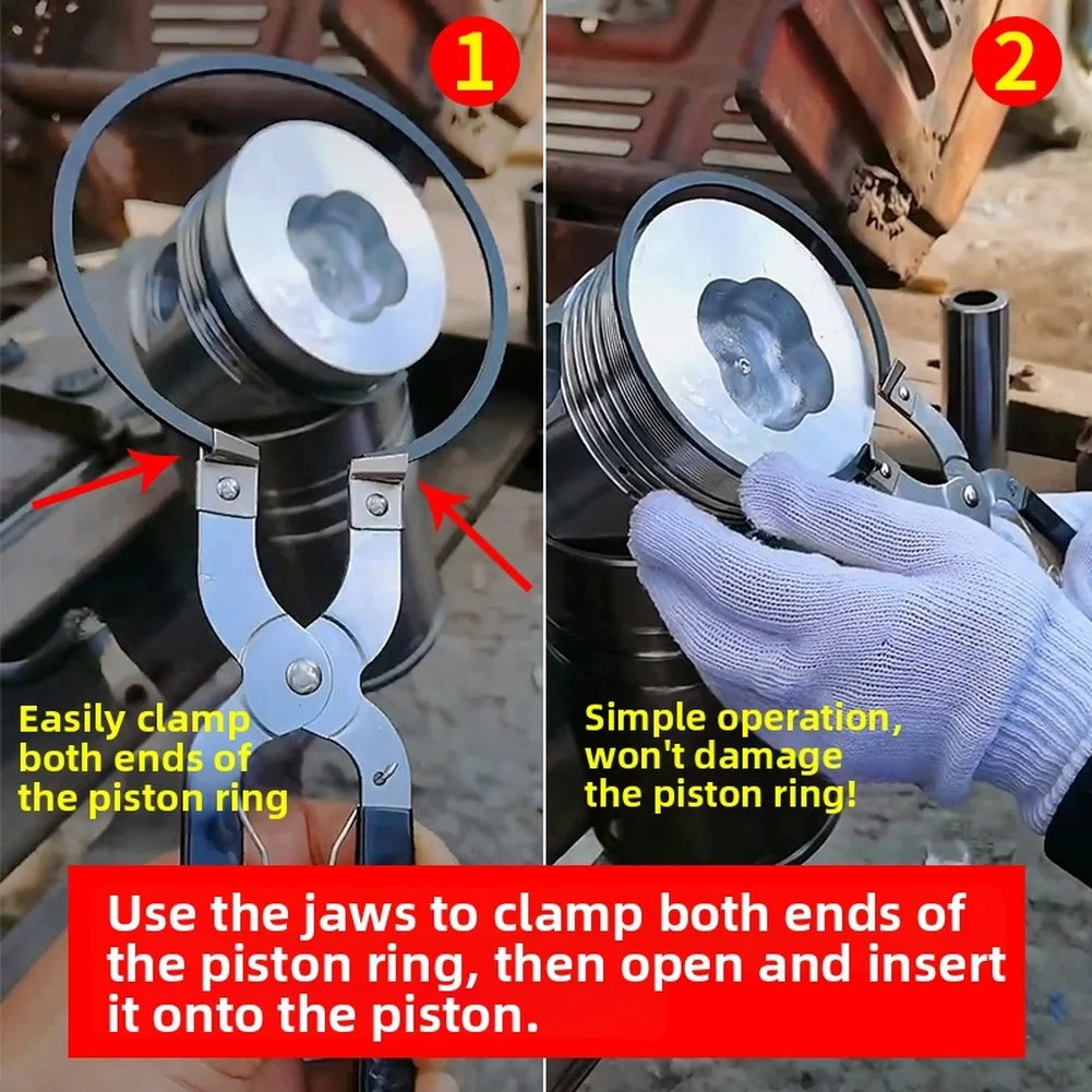 Stainless Steel Piston Ring Pliers for Car with High Tension Spring and Comfortable Handle for Reduced Fatigue