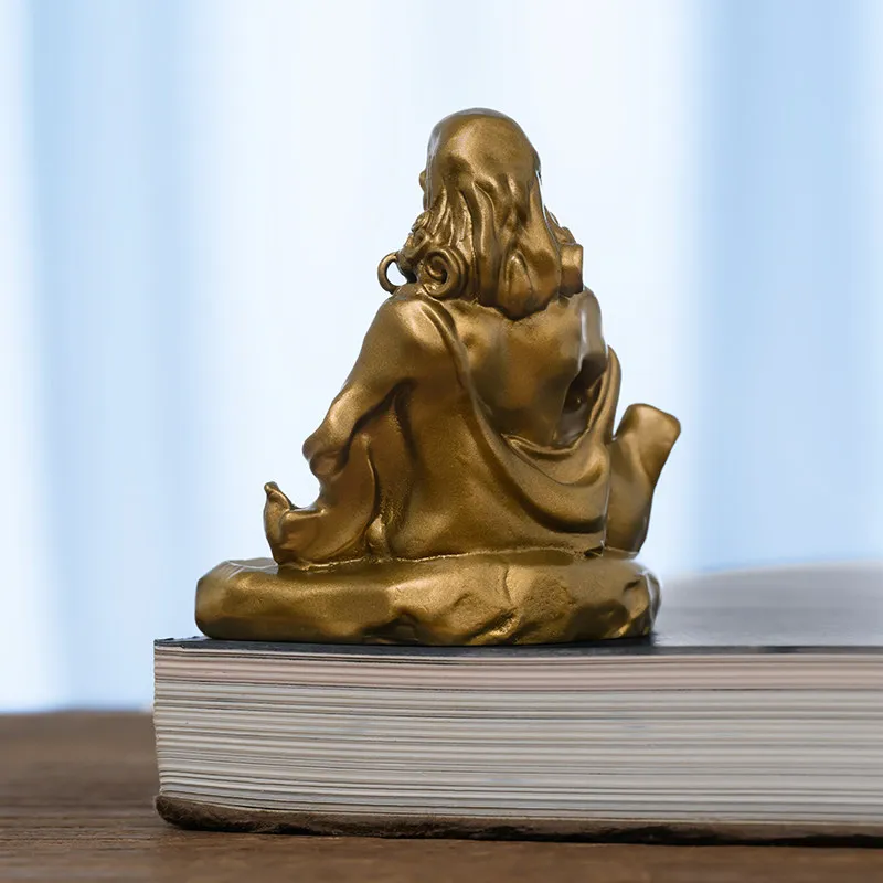 Bodhidharma Vintage Brass Buddha Statue Discipline Zen Decor Gift 2.6in Statues & Sculptures