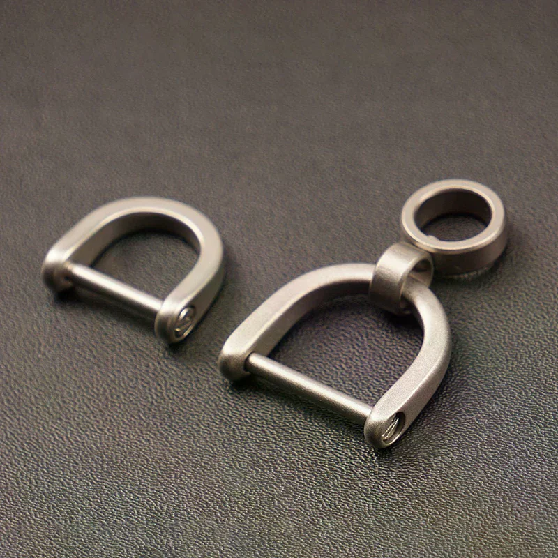/HTF/D Ring Key Shackle U Shape Key Ring Horseshoe Clasp For Car Fob DIY Leather Key Organizer Keychain Titanium