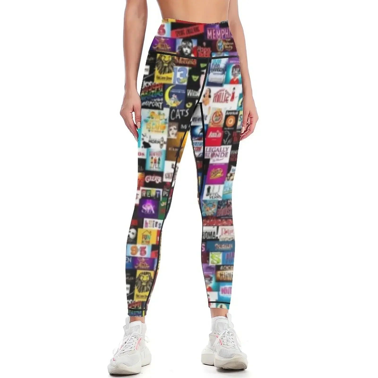 

Broadway Show Logo Collage Leggings Women's sports pants workout shorts Women's tights Fitness clothing Womens Leggings