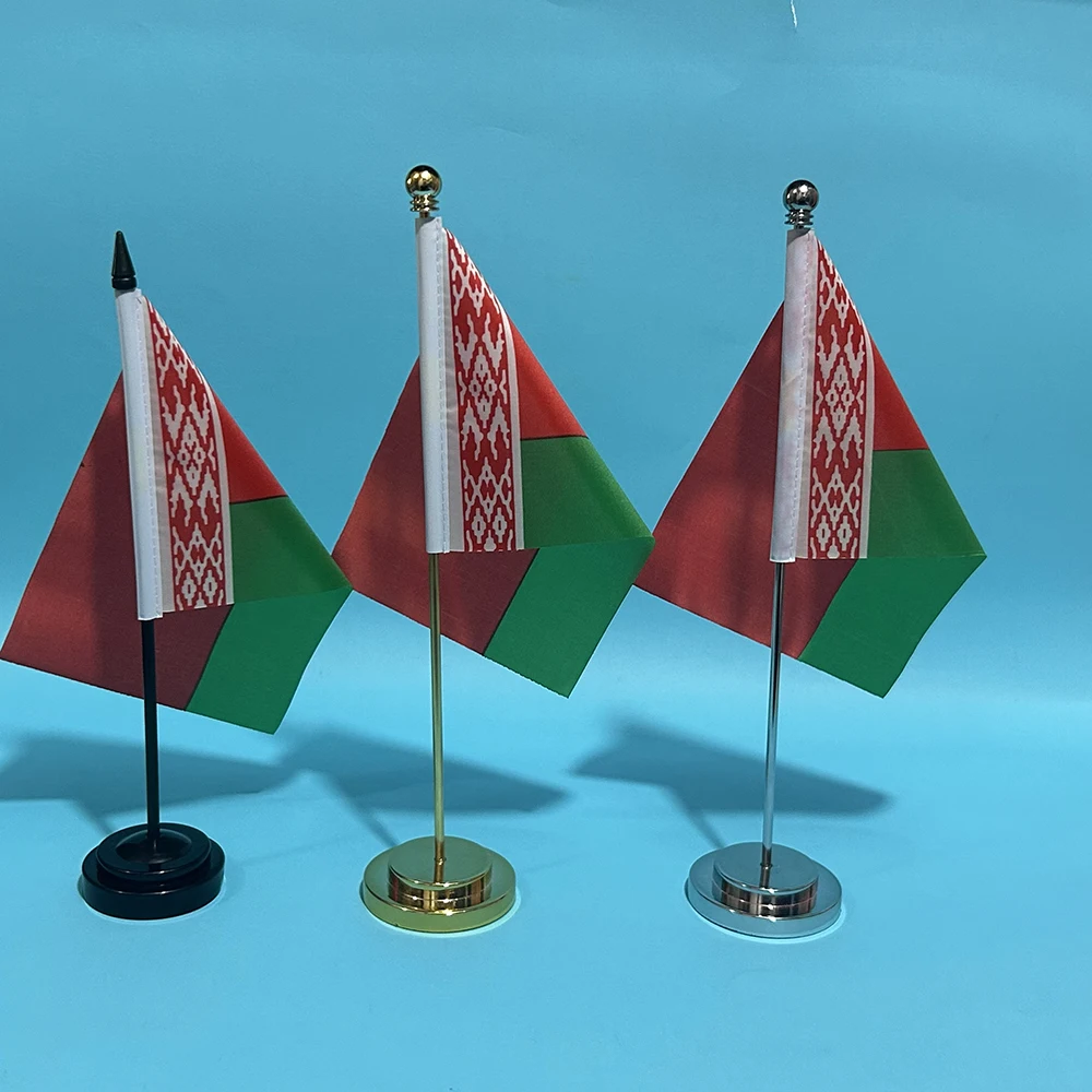 SKY FLAG Office Desk Flag of Belarus Flag 14x21cm Polyester Belarus Flag National Flag Country Banner Desk Ornaments Flags