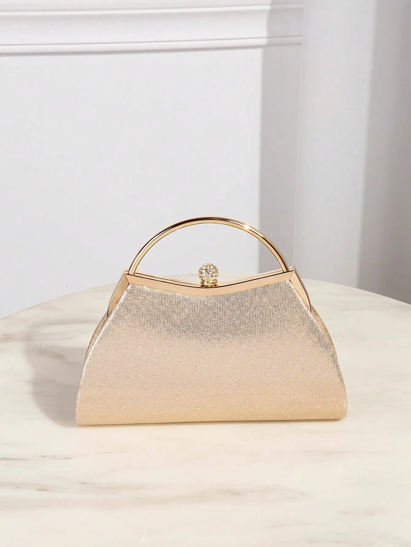 Glamorous Ruched Rhinestone Chain Bag - Sparkly Evening Bag for Wedding/Prom Black/Formal Dresses