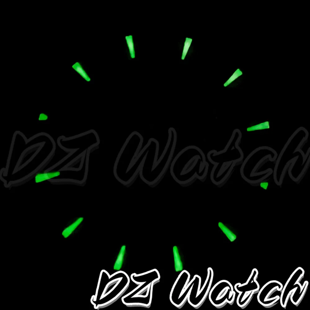 DZ 33.5mm NH35 Watch Dial Green Blue Earth Dial C3 Super Green Luminous 6 o\'clock Crown Date Window fit NH35 Movement