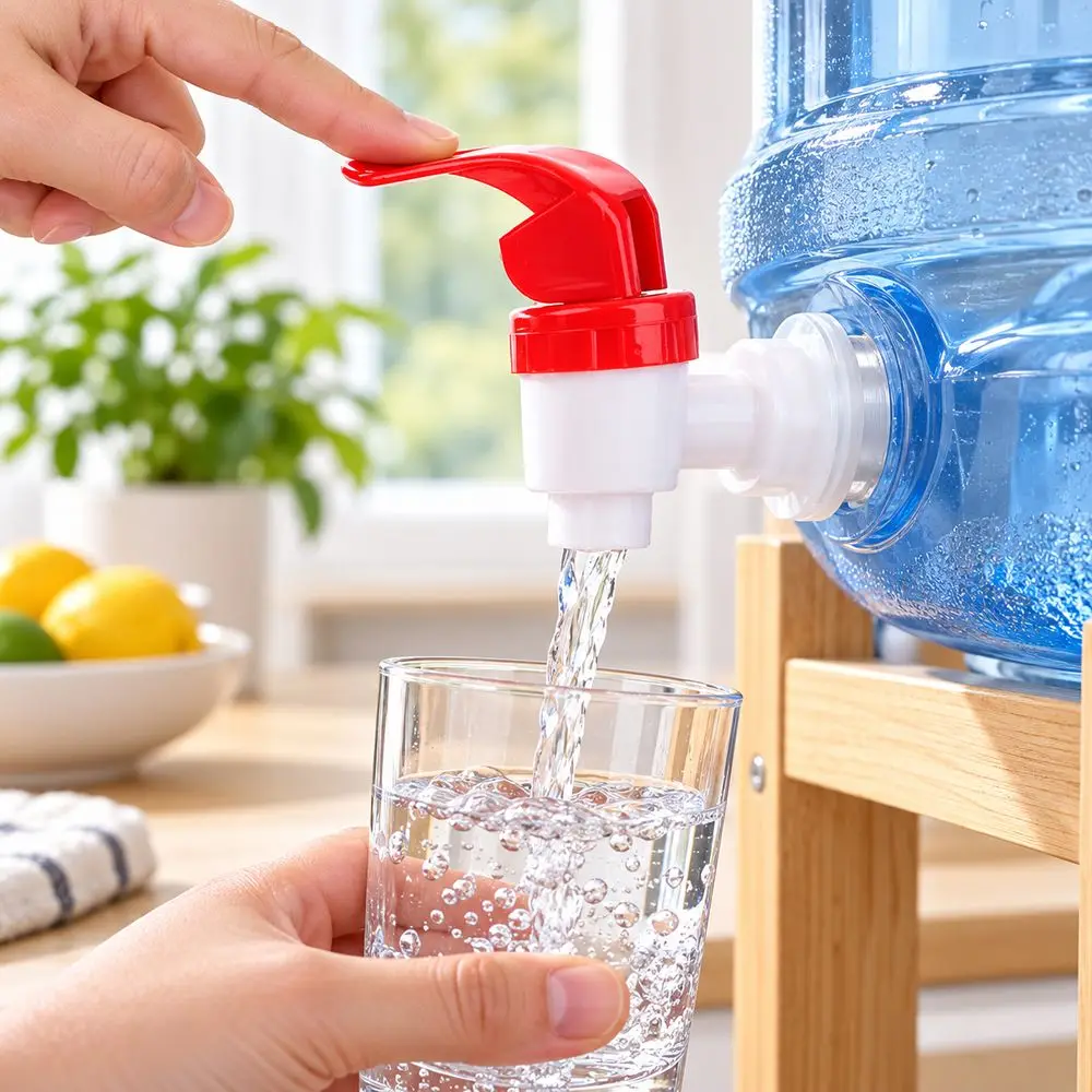 Lever Handle Beverage Dispenser Spigot Red Food Grade Water Jug Faucet Threaded Connector Plastic Replacement Drink Tap